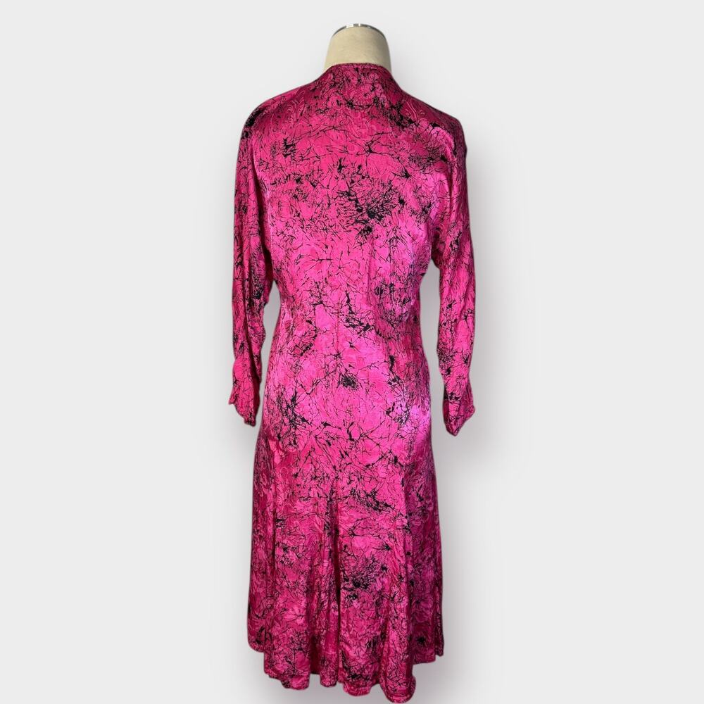 80s Mistero pink & black drop waist dress Size‎ S - Picture 6 of 8